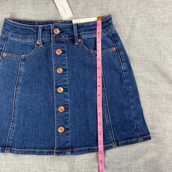 American Eagle Denim Button A-Line Skirt NWT - Picture 8 of 9